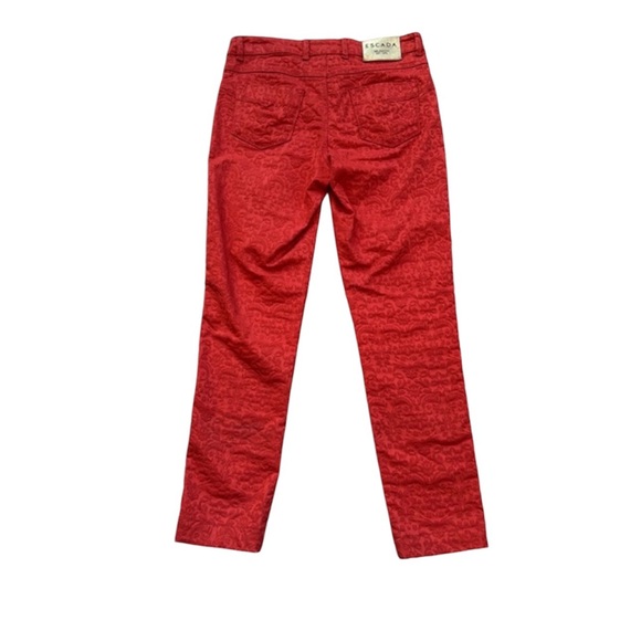 ESCADA jeans in shade of red with a design in fabric, 36EU - Picture 4 of 14